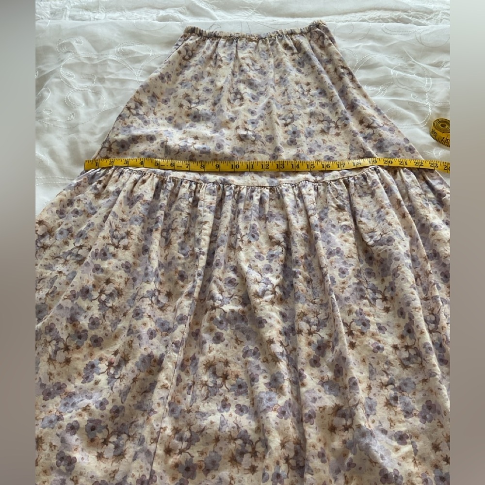 H&M Lin Melange Womens XS Multi-Color Floral Ballerina Length Skirt - Picture 5 of 9